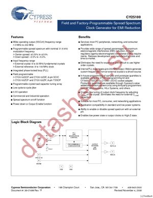 CY25100ZXIF datasheet  